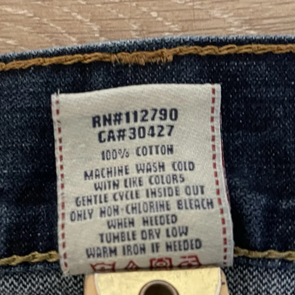 Vtg True Religion Jeans Men 32X28 Ricky Bootcut Denim Flap‎ Pockets Made in USA